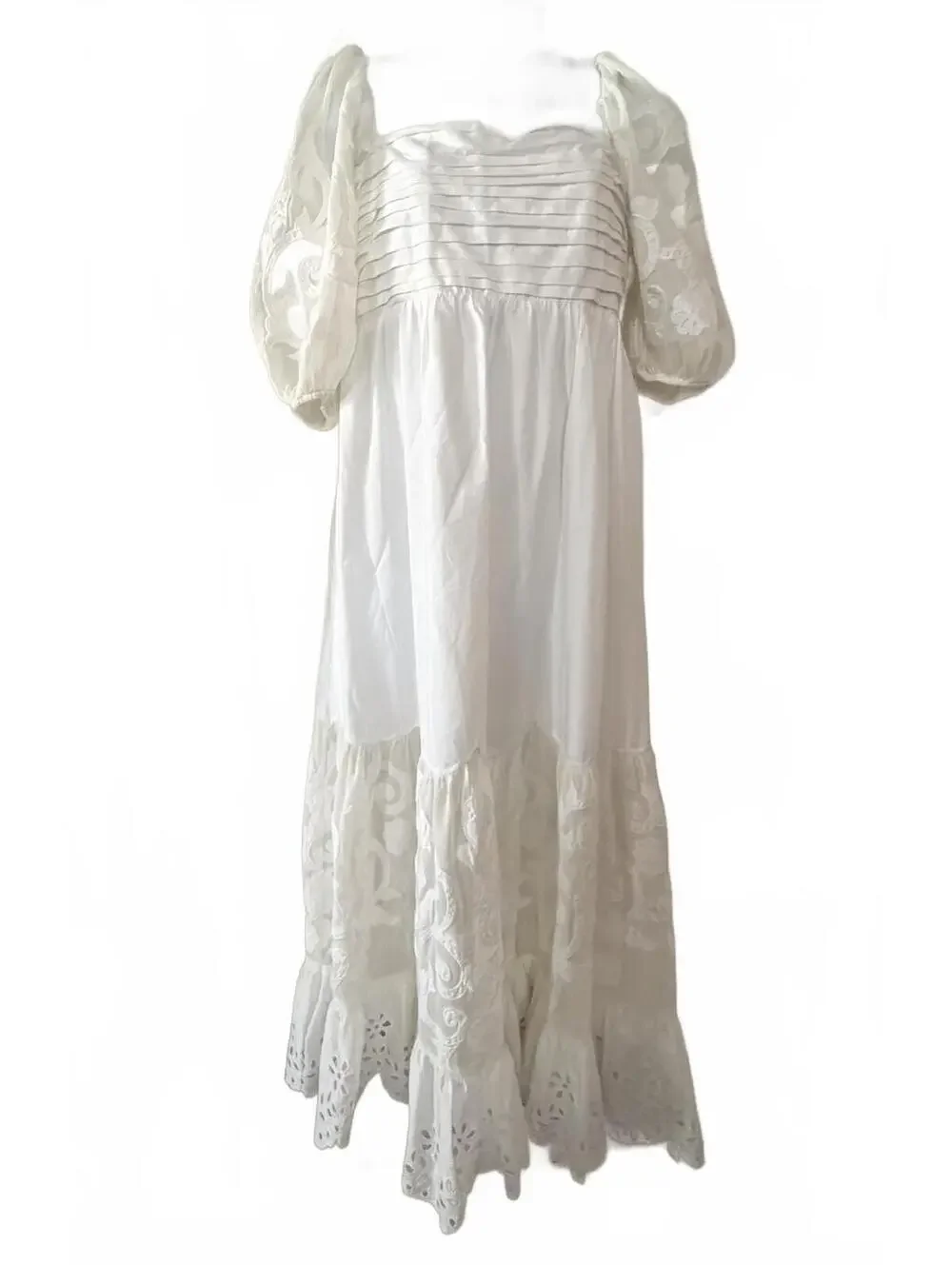 NWT A & F Bohemian White Maxi Dress size M